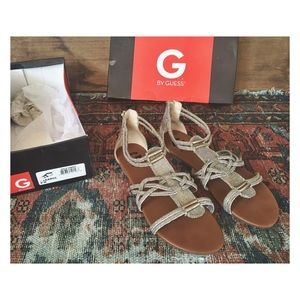 Gold G by Guess Learn2 gladiator sandals like new!